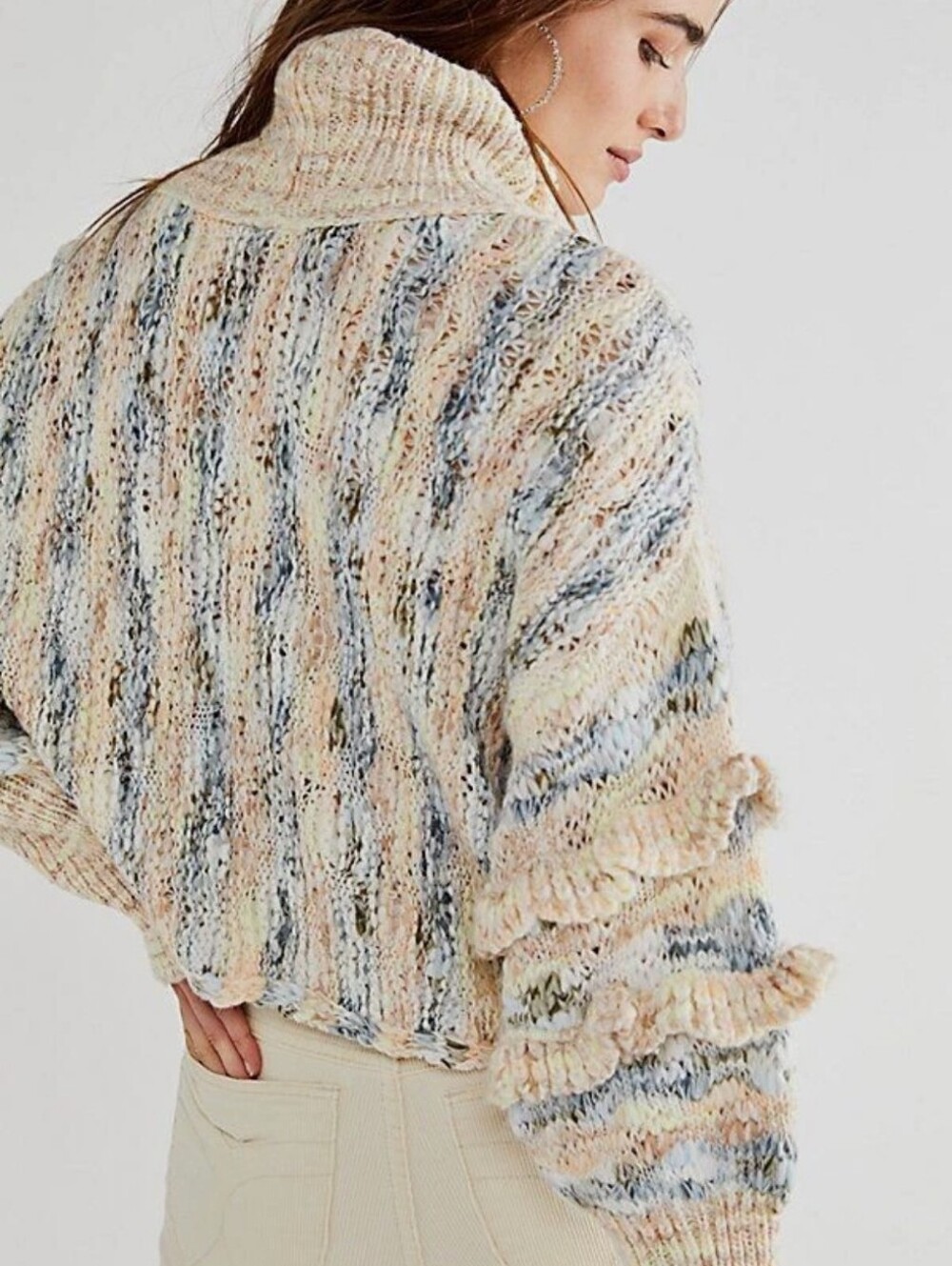 Free People Sweater NWT Size XS Cream Turtleneck Pullover Cozy Burst Your Bubble - Picture 2 of 7